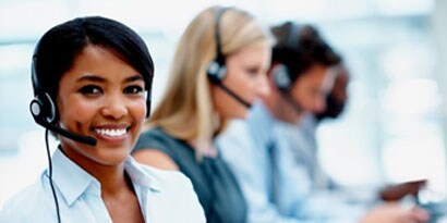 Woman wearing headset
