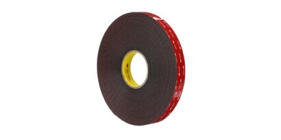A roll of black and red tape
