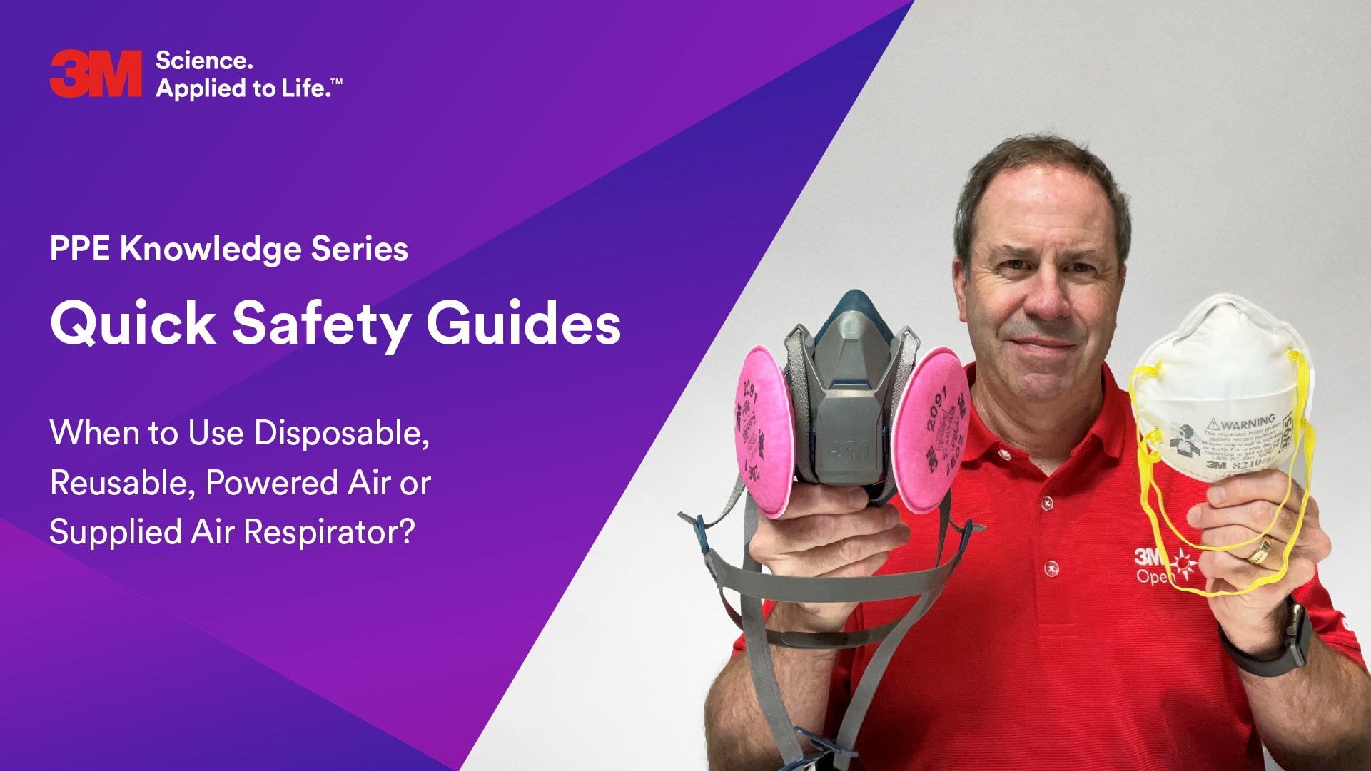 A person holding reusable respirator & disposable respirator