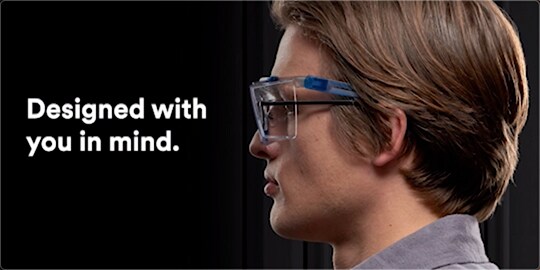 Worker wearing SecureFit 370 OTG Series goggles that fit over prescription glasses
