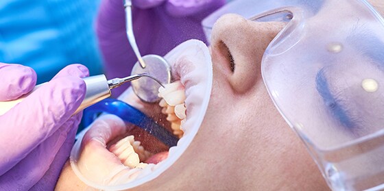 Patient undergoing dental procedure
