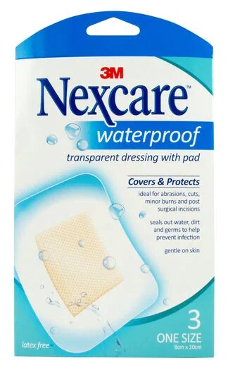 Nexcare™ Waterproof Transparent Dressing With Pad 8x10cm
