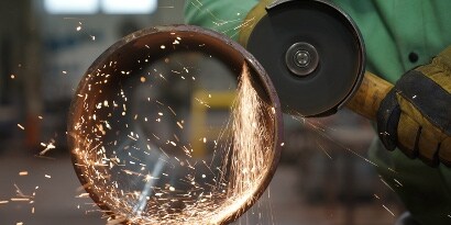 image of a grinder cutting

