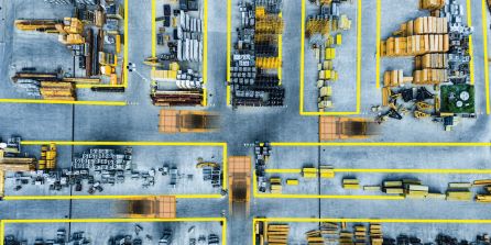 Aerial view of a warehouse
