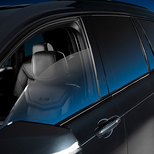 Detail of suv drive side window tint