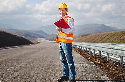 truck driving on a highway