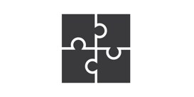 A puzzle piece in a square
