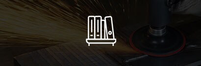 icon of documents against a semi transparent black background that shows a grinder
