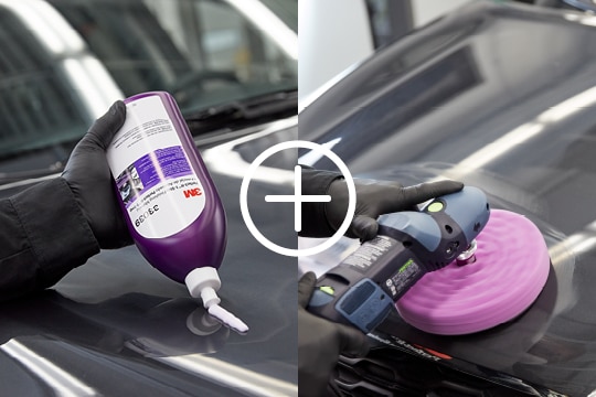 Use Perfect-It 1-Step Finishing Material with the Perfect-It 1-Step Foam Finishing Pad 