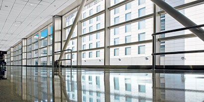 large glass window in a building
