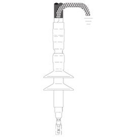Illustration of an inverted medium voltage termination with 2 skirts facing down