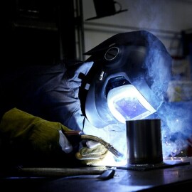 Welder using 3M Speedglas helding helmet