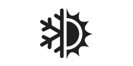 A sun and snowflake symbol
