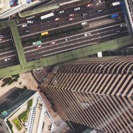 top down view of a city street
