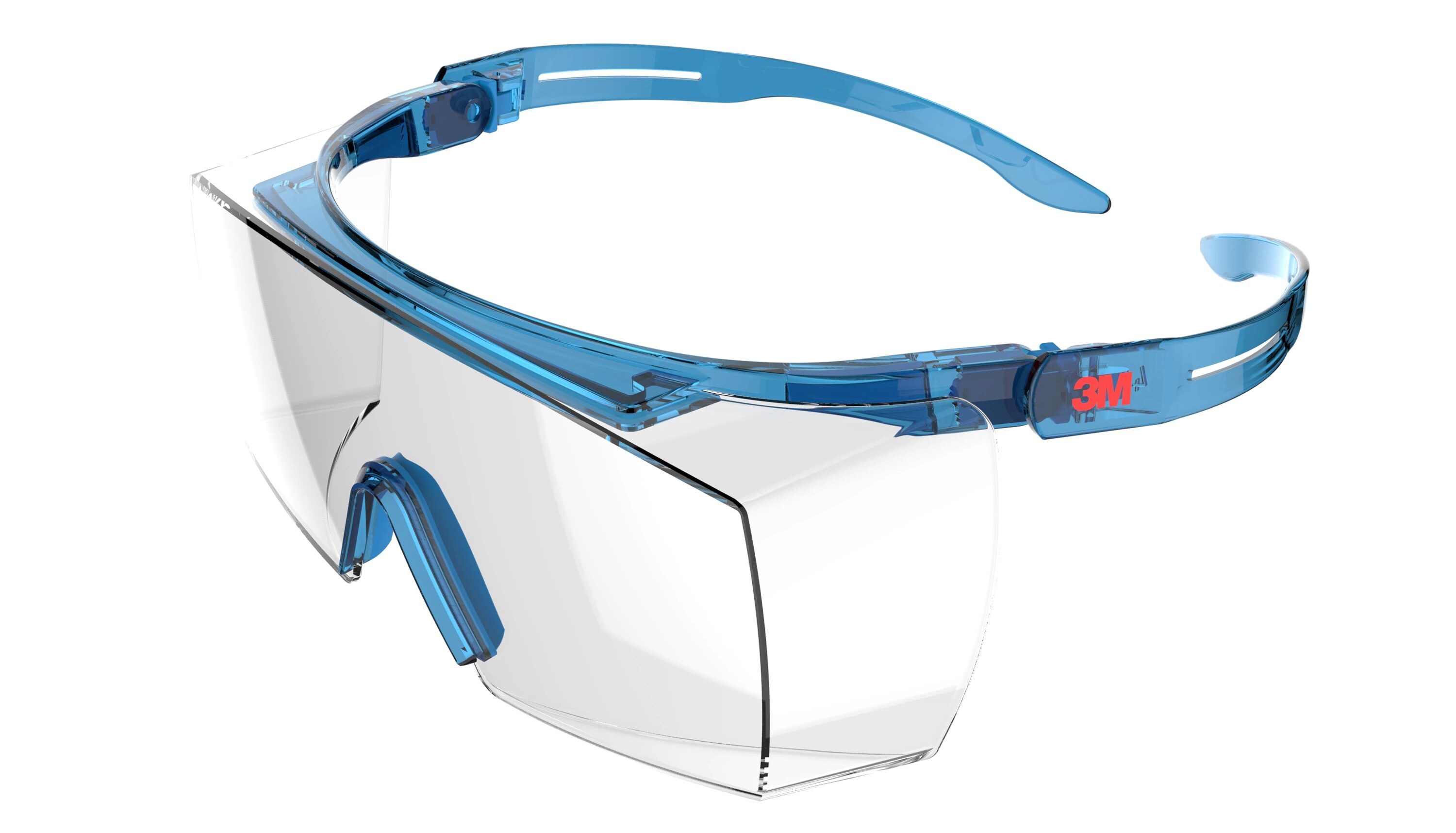 3M™ SecureFit™, SF3701SGAF-BLU, Blue/Blue, Clear OTG Scotchgard™ Protector Lens