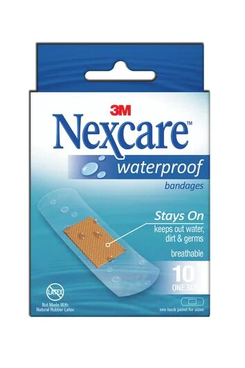 -Nexcare™ Waterproof Bandages, Set of 10
