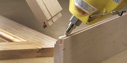 A close-up of a woodworking machine
