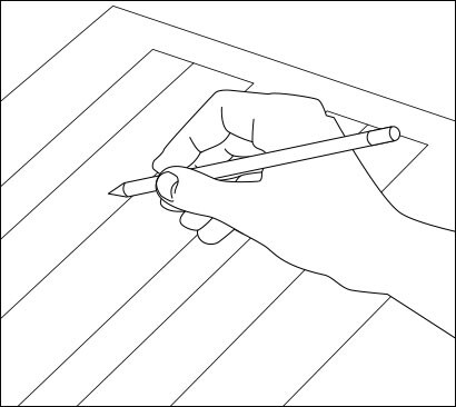 Illustration of person filling out form

