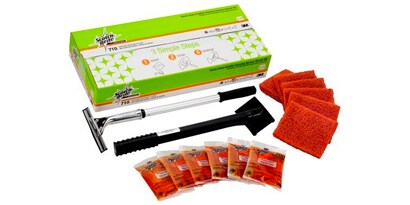 cleaning kit with a box of cleaning supplies
