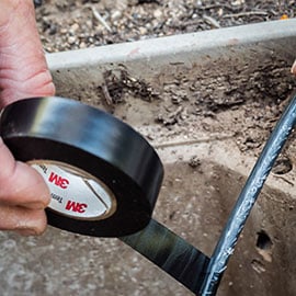 Picture of 3M Temflex Vinyl Electrical Tape used on wire