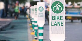improve bike lane safety with installed channelizers and delineators
