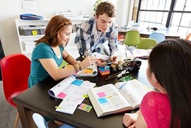 teenage children at school learning and safe from harm