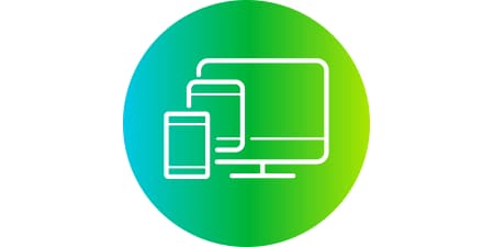 Icon of a desktop, tablet and a mobile
