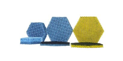 Several different colored sponges
