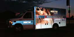 reflective graphics on the emergency vehicle for better visibility