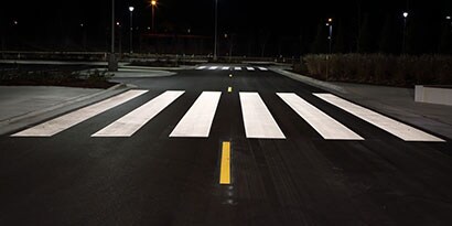 3M pavement markings can help improve traction for pedestrians and vehicles 
