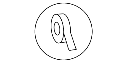 Low Voltage Electrical Tape illustration in a circle
