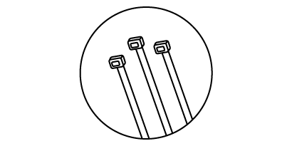 Low Voltage cable ties illustration in a circle
