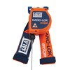 A close-up of a orange connector tool