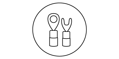 Low Voltage Wire Terminals illustration in a circle
