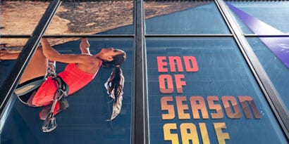 large-scale window graphic used for promotional graphics and display

