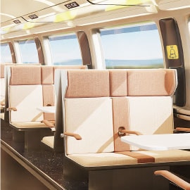 Interior films for passenger train interiors