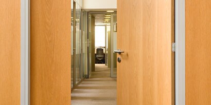 long shot of a hallway
