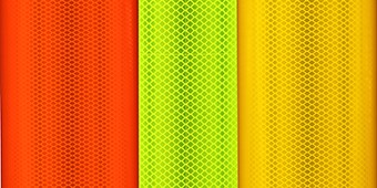 temporary road safety barriers using 3M fluorescent materials
