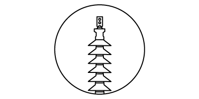 High Voltage Termination illustration in a circle
